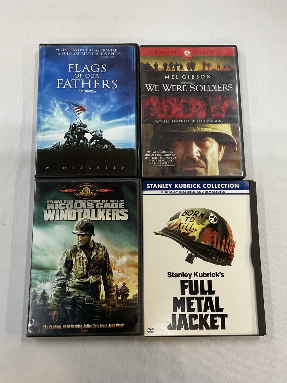 (4x DVD War Bundle) We Were Soldiers Windtalkers Full Metal Jacket Flags Fathers